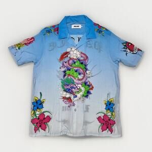 Palace Inky S/S Shirt Men’s S Silky Rayon Tattoo Art Print Button Up Camp Collar